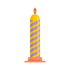 Wall Mural - Birthday candle icon flat isolated vector