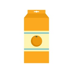 Poster - Market orange juice package icon flat isolated vector