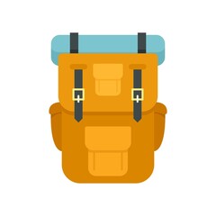 Poster - hiking backpack icon flat isolated vector