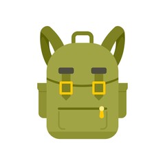 Poster - Camping backpack icon flat isolated vector