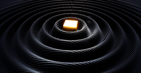 Wall Mural - interference and waves in a digital raster micro structure - 3d illustration