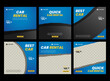 © eyeglass - Car social media blue post square banner template