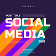 © Typelogi - social media post title rainbow shadow text effect editable premium vector