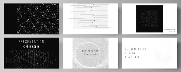 Vector layout of the presentation slides design business templates, template for presentation brochure, brochure cover, report. Abstract technology black color science background. High tech concept.