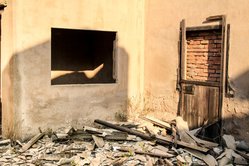 Remains of abandoned buildings of the mines of La Union village