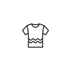 Poster - Simple Flat T Shirt Icon Illustration Design, T Shirt Symbol with Outlined Style Template Vector