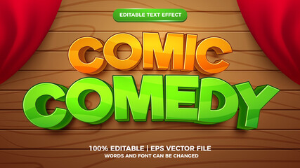 Canvas Print - Editable text effect - comic comedy cartoon style 3d template