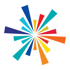 Poster - Abstract burst, flash, flare lines. Radial, radiating lines circular, concentric design element