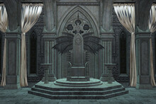 3D Dark Throne Room