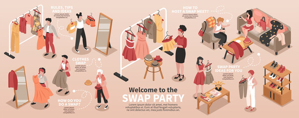 Swap Party Infographic Set