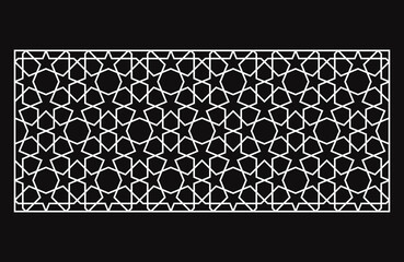 Wall Mural - Laser Cutting Template. Decorative Lattice. Middle Eastern Geometric Pattern.