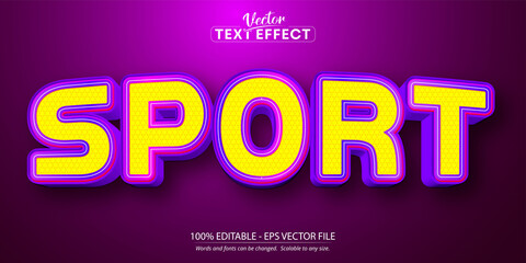 Wall Mural - sport text, cartoon style editable text effect