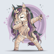 Funny Mummy Unicorn Doing Dabbing Dance Dab Movement