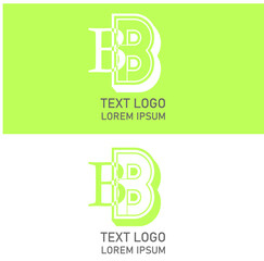 Premium Vector B Logo in two color variations. Beautiful Logotype design for luxury corporate brand. Elegant identity design in green and white