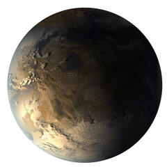 Canvas Print - kepler-186f, the first earth-size planet in the habitable zone. gold super-earth exoplanet in the co