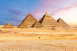 Famous Great Pyramids of Egypt, Giza, Cairo district