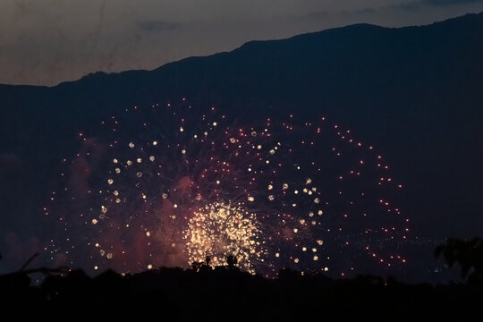 Beautiful colorful firework display. Background