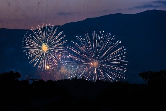 Beautiful colorful firework display. Background