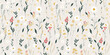 wildflowers pattern on pastel background