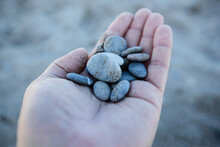 Stones On The Hand, Beach, Vacation