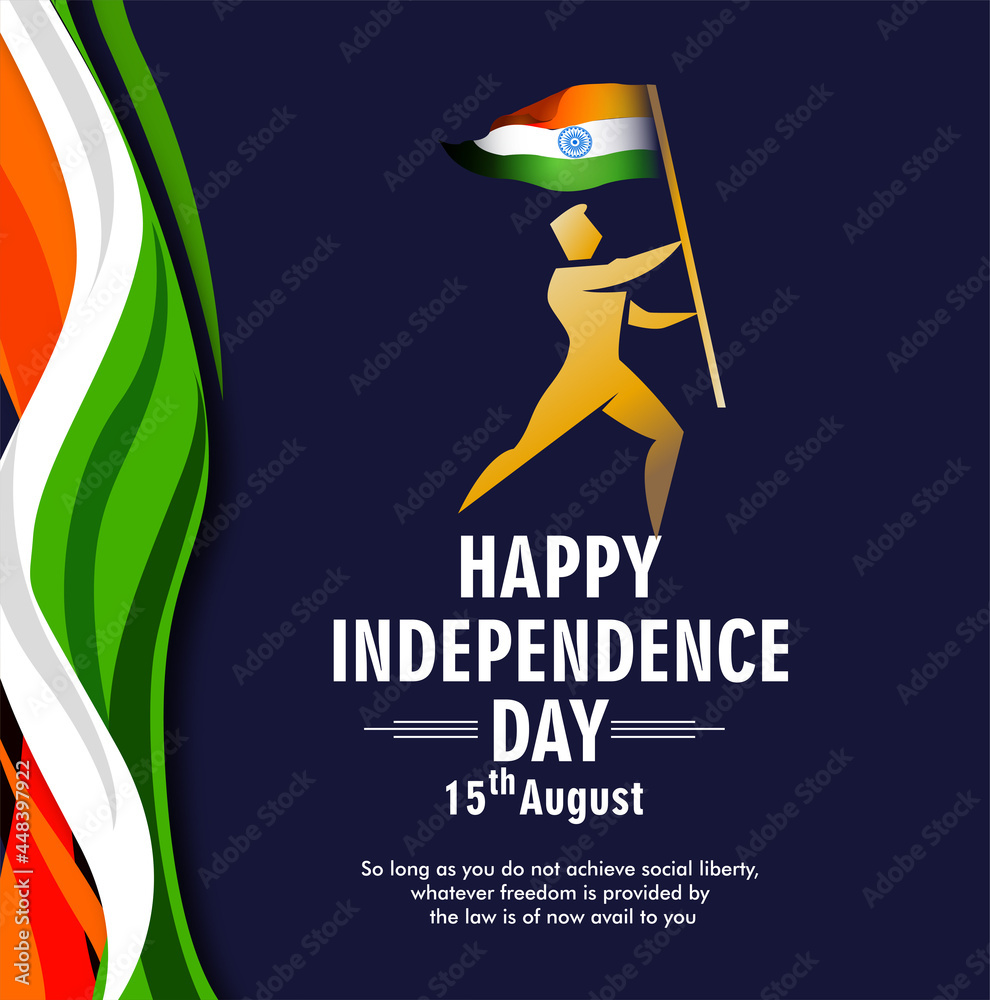 vector illustration of 15th August india Happy Independence Day. Stock ...