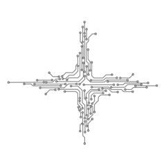 Fototapete - Circuit Board Cross Digital Sharing Concept Infographic Vector Background