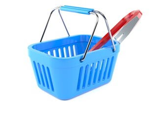 Canvas Print - Crowbar inside shopping basket