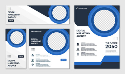 Wall Mural - set of editable instagram post template modern background. promotional web banner for company busine