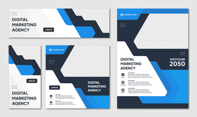 Wall Mural - set of editable instagram post template modern background. promotional web banner for company busine