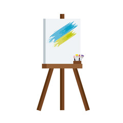 Sticker - easels with colorful paintings