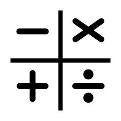 Plus, minus, multiply and devide to mathematics symbol, education maths icon, web element vector illustration design