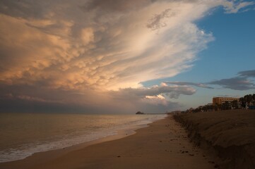 Wall Mural - After the storm comes the calm. Storm Skies. Mediterranean coast, Peñíscola