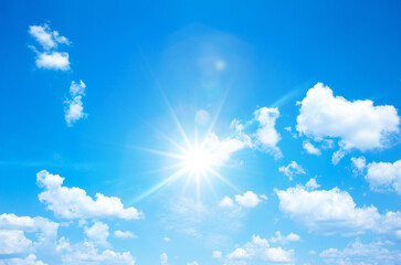 Wall Mural - sun in sky. blue sky background