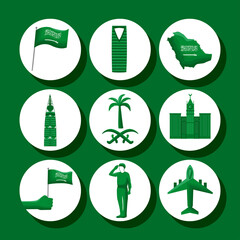 Poster - nine saudi national day icons