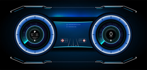 Poster - car service in the style of hud, cars infographic ui, analysis and diagnostics in the hud style, fut