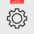 Settings cog icon vector with editable stroke