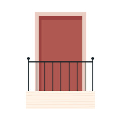 Sticker - balcony exterior with fence