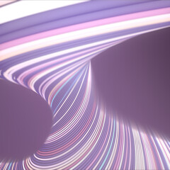 Wall Mural - Abstract background of twisted pink colored wavy wires pattern. Design element 3d rendering illustration