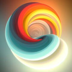 Poster - Soft curved abstract line contemporary template for decoration design. 3d rendering digital illustration