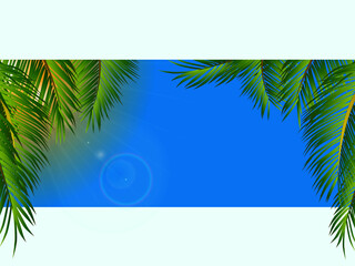 Wall Mural - Panel with sky and palm trees