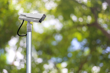 CCTV system in the garden and have copy space.