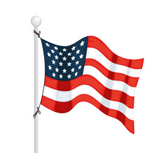 Wall Mural - united states flag waving