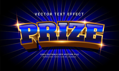 Wall Mural - Prize 3d editable text style effect with modern blue concept
