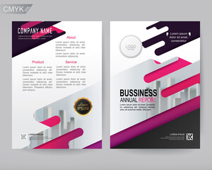 Fototapete - Vector annual report Business brochure, flyers design template, company profile, magazine, poster, book & booklet cover, size a4