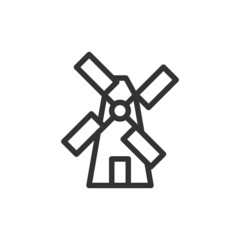 Sticker - Thin line icon of mill.