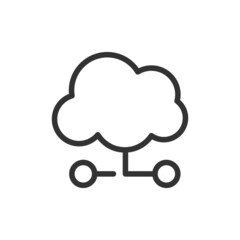Poster - outline design of computer cloud icon.