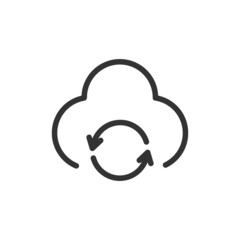 Poster - vector computer cloud line icon.