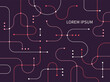 © MINIWIDE - Technology network concept. A line is drawn out where the point passes. Simple pattern design template.