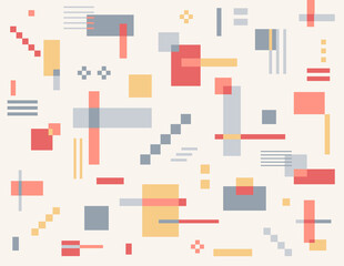 Wall Mural - squares of various shapes and sizes are intertwined to create a retro style. simple pattern design t