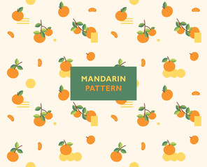 Wall Mural - cute and refreshing mandarin pattern. simple pattern design template.